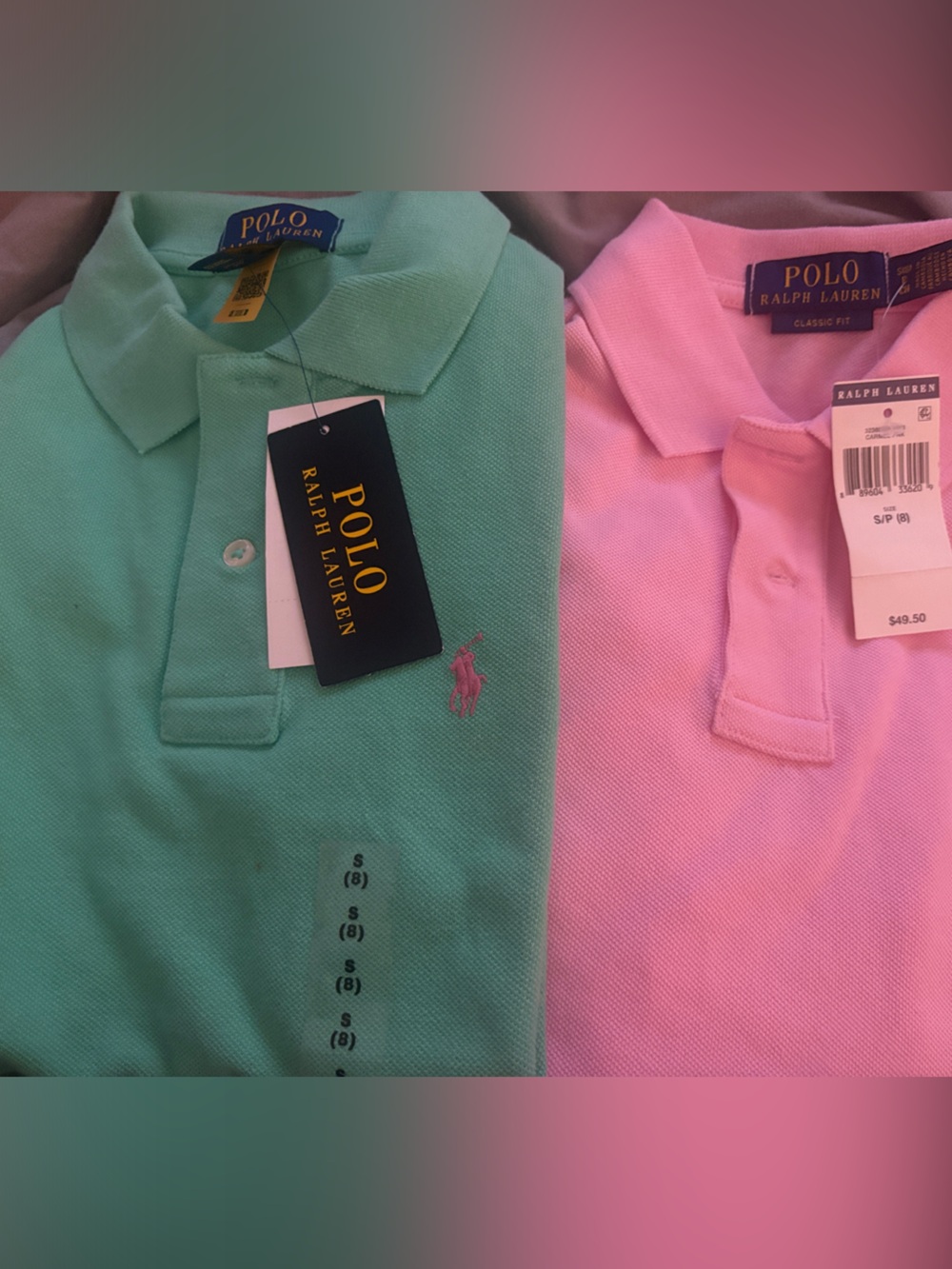 Polo by Ralph Lauren Kids Mint & Pink Polo Shirts - Embroidered Pony